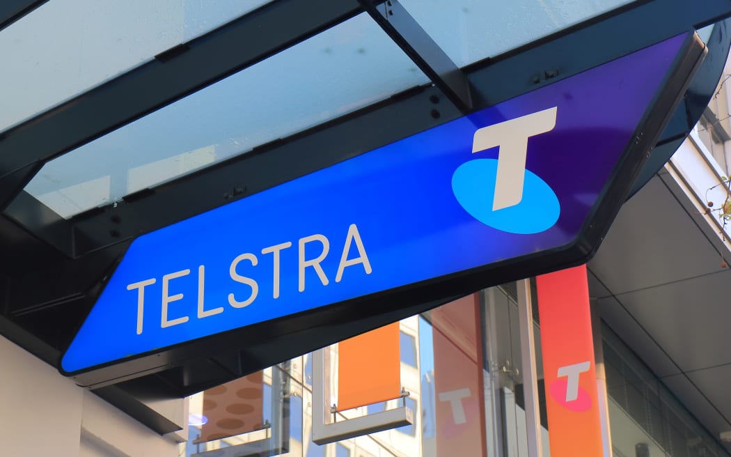 A Telstra store sign in Melbourne from June 2017.