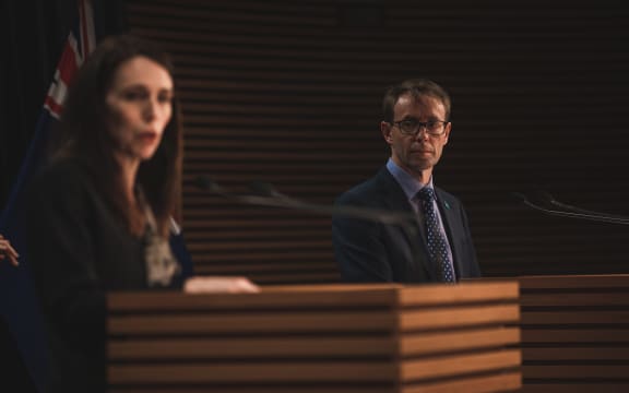 Prime Minister Jacinda Ardern and Director General of Health Ashley Bloomfield giving an update on the Covid-19 situation in New Zealand on 13 August, 2020.