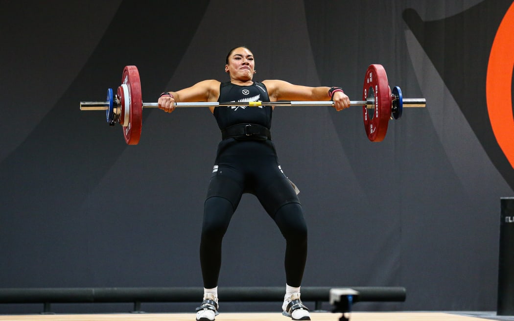 New Zealand weightlifter Litia Nacagilevu.