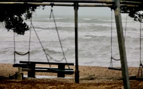 Orewa Beach as Cyclone Tam arrives in the upper North Island.