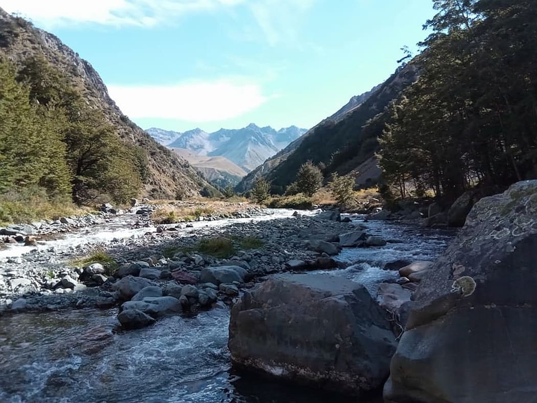 An image of one of the 50 rivers Bruce Hopkins crossed in just one day on Te Araroa.