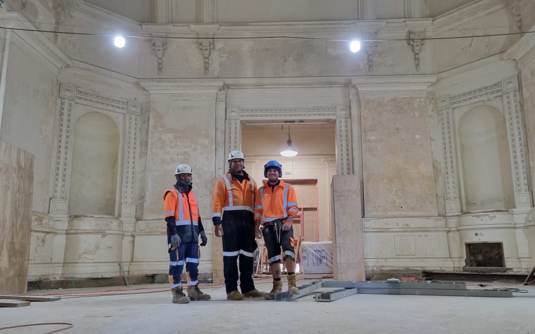 A group of workers at Sarjeant Gallery in September, 2023.