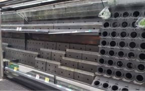 Countdown supermarket in Queenstown has some empty shelves on 1 June, 2021 after flooding cut key routes for delivery of supplies in Canterbury.