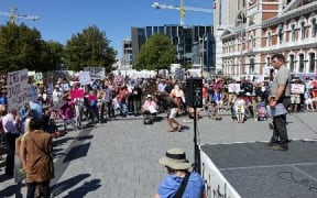 Hundreds protest tardy insurance claims in central Christchurch.