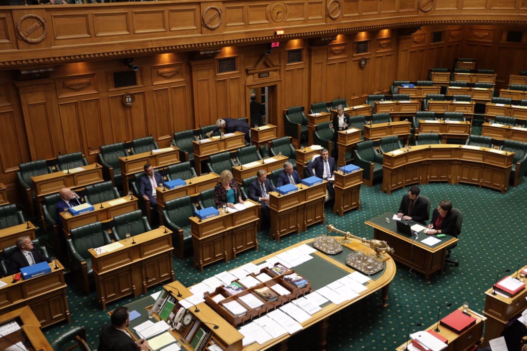 The house empties out as National MPs staged a walk-out.