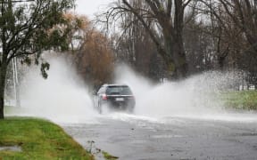 Avonside Drive, Christchurch after heavy rain on 12 July 2022.