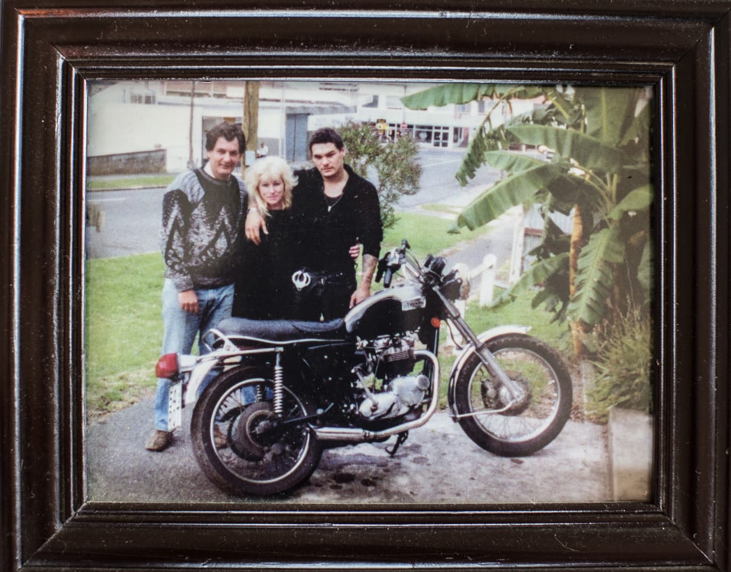 Stephen Stone, at the right of the photo, with his father Gary and late mother Margaret.