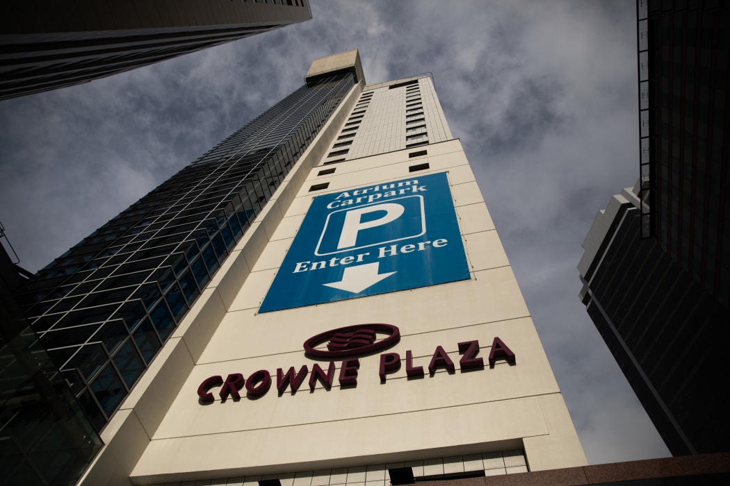 Crowne Plaza Hotel in Central Auckland is a designated isolation facility for people who have entered the country post COVID 19.