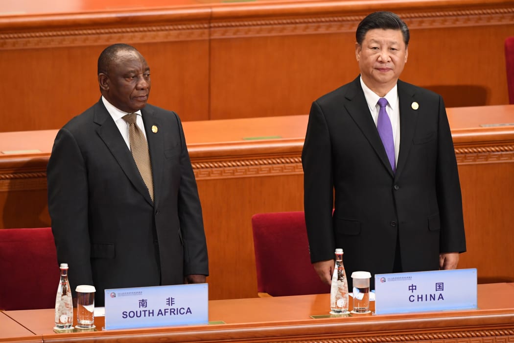 China's President Xi Jinping (R) and South Africa's President Cyril Ramaphosa at the opening ceremony of the Forum on China-Africa Cooperation in September.