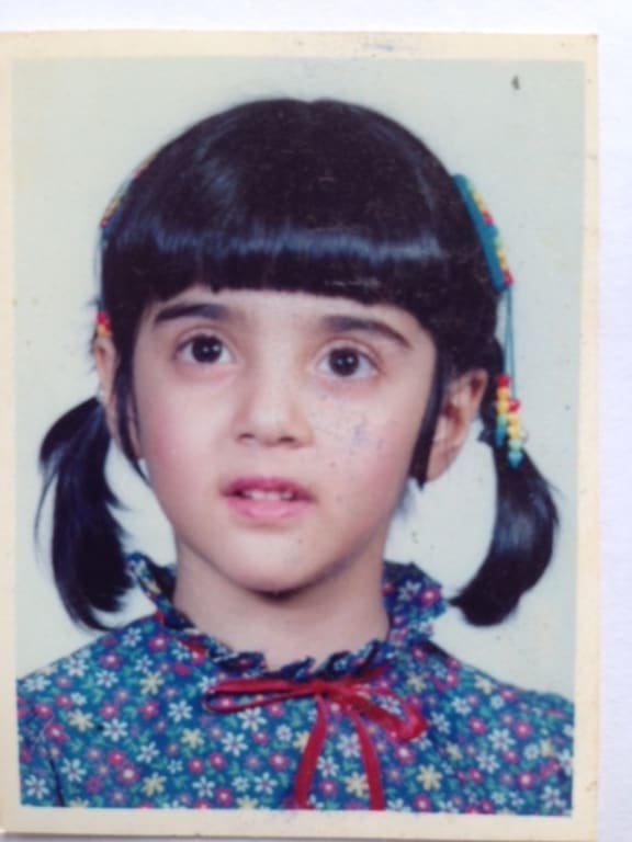 Golriz as a child, growing up in Iran