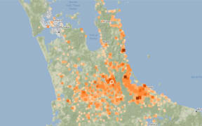 Screenshot from GeoNet showing where the quake was felt.