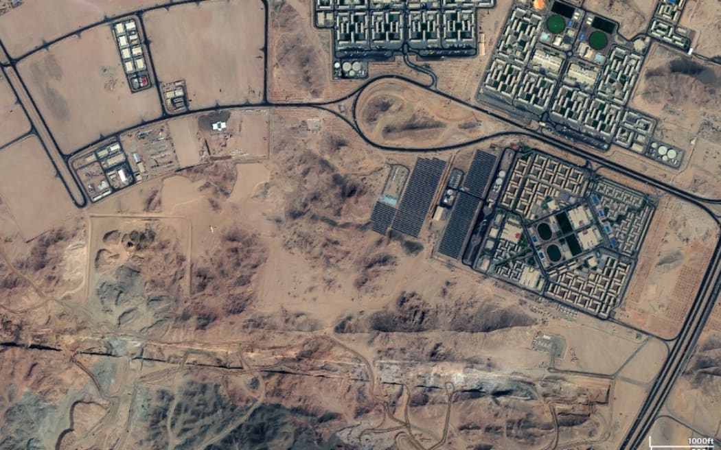 The Line construction as seen from space
