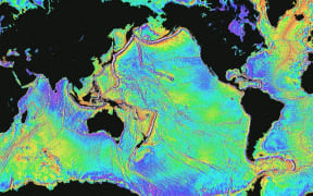 The world's ocean floor as measured from space