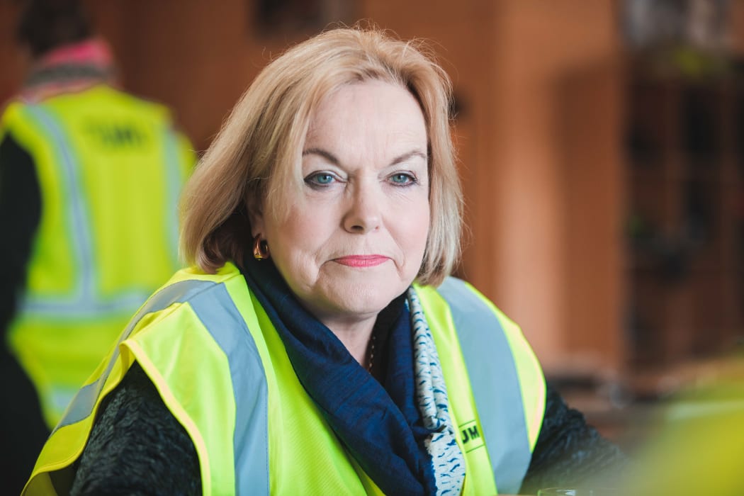 National Party leader Judith Collins at Tumu Timber in Hastings on her campaign in Hawke's Bay, on 8 September, 2020.