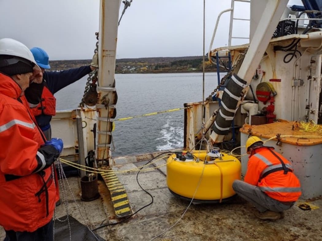 An ocean-bottom seismometer.