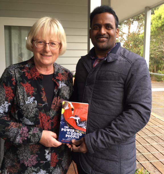Alison Corke and Para Paheer who became penpals while Para was an asylum seeker on Christmas Island.