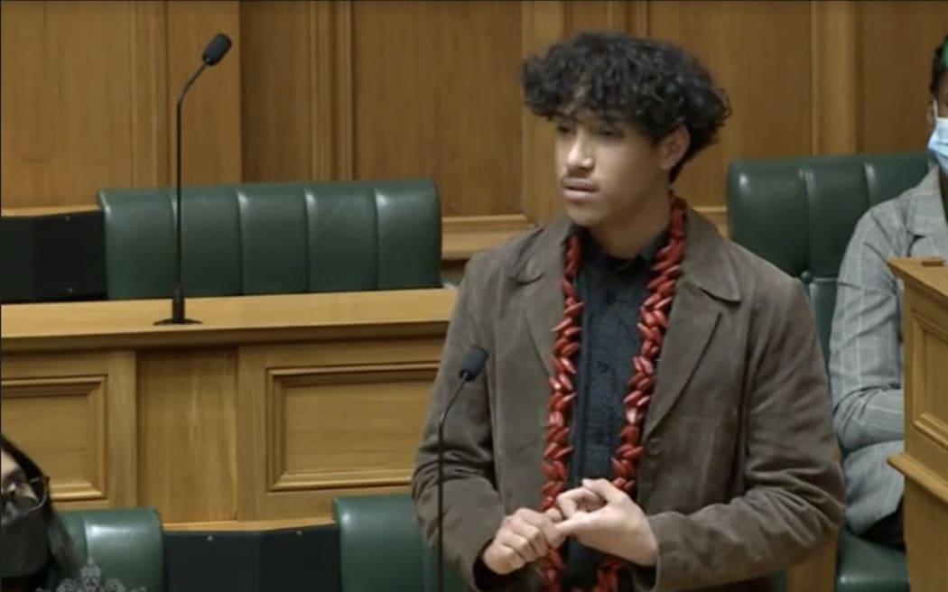 Youth MP Elijah Mareko holding the Government accountable for its education reforms and lack of in-school mental health support and lack of diversity in the mental health field. July 2022