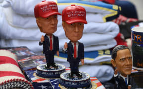Donald Trump merchandise on sale outside the White House amid final preparations for the inauguration.