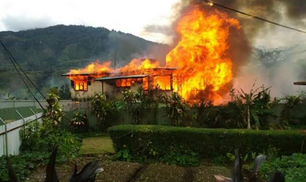 The Mendi residence of Southern Highlands Governor William Powi was burned during a day of politically-driven unrest in the PNG province, 14 June 2018