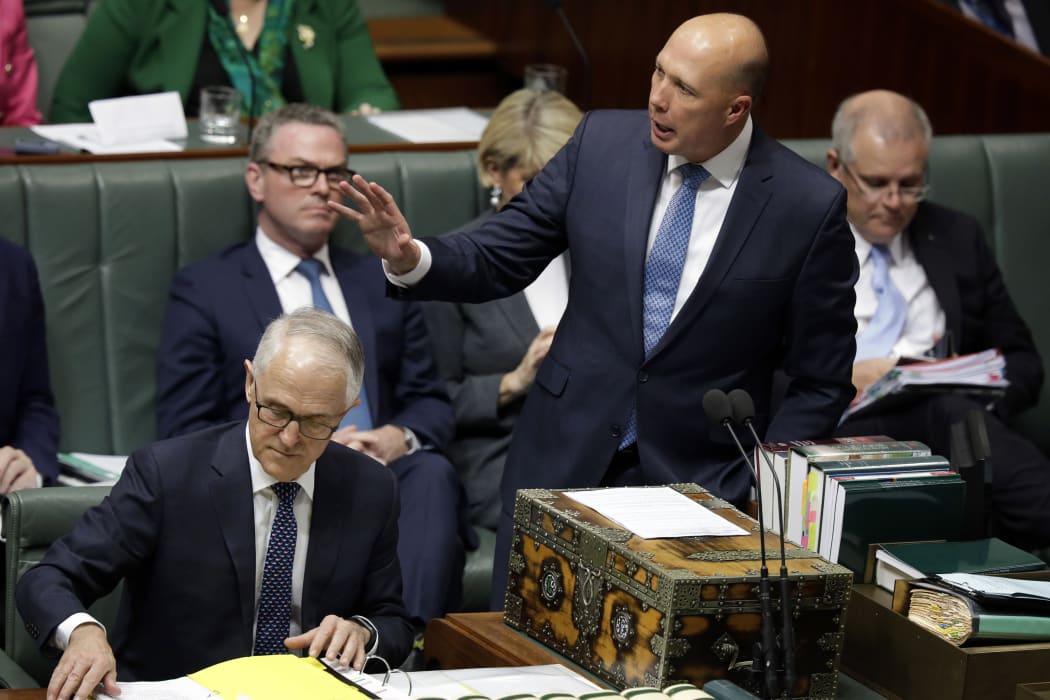 Peter Dutton and Prime Minister Malcolm Turnbull.