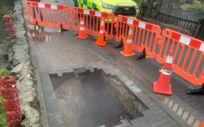 Rotorua sinkhole on 28 July 2022.