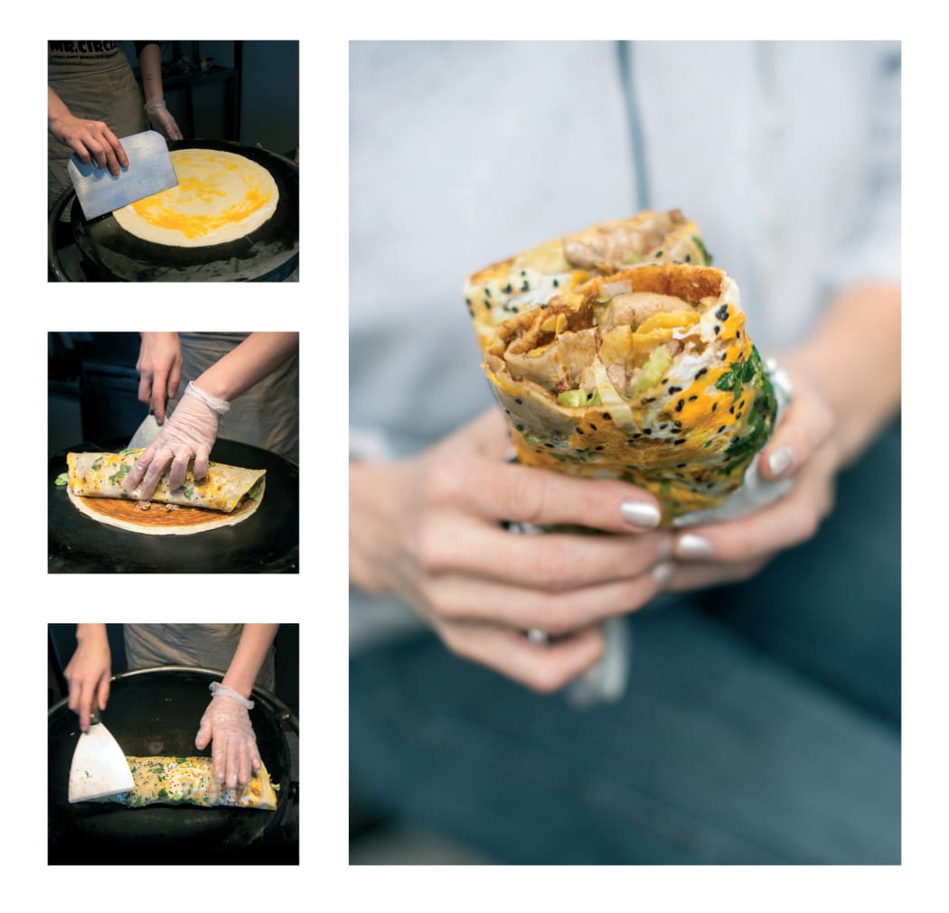 Mr Circle's chinese crêpe: chicken jianbing