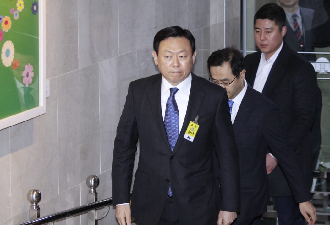 Shin Dong Bin of Lotte group chairman arrives during the President political scandal parliament hearing at national assembly in Seoul.