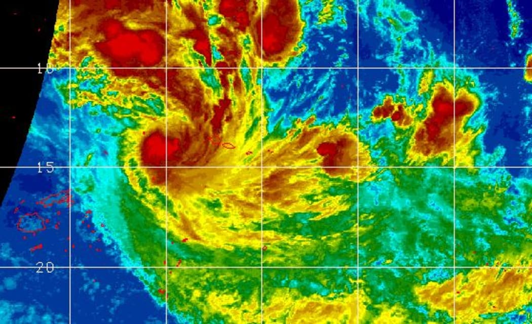 The cyclone develops to the northwest of Samoa