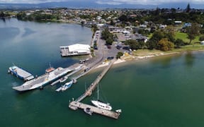 An aerial view of Ōmokoroa wharf, where a ferry service could run from.