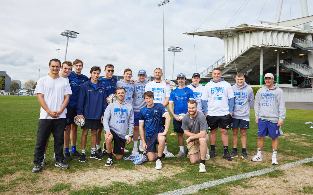 Auckland University Debt Collectors with some of the All Blacks.