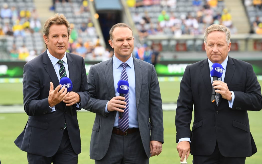 Channel Nine's Mark Nicholas, Michael Slater and Ian Healy.