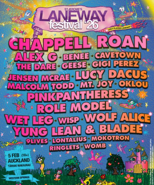 The lineup poster for Laneway Festival 2026.
