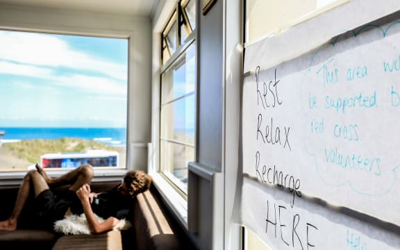 Piha was hit hard by Cyclone Gabrielle and people are still staying at the surf club as they cannot return to their homes.