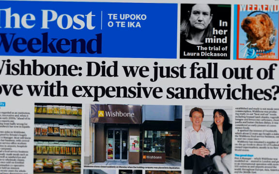 The Wishbone liquidation on the front page of the Weekend Post.