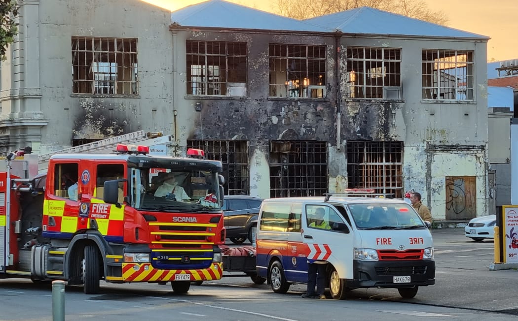 Palmerston North landmark ablaze in central square RNZ News