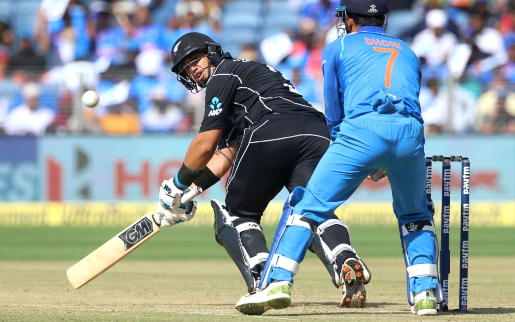 Ross Taylor sweeps against India in the recent one day series.