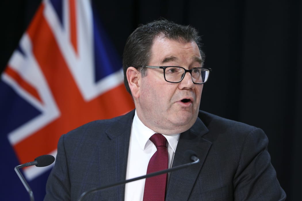 Finance Minister Grant Robertson speaks to media during a Covid-19 update conference at Parliament on May 08, 2020.