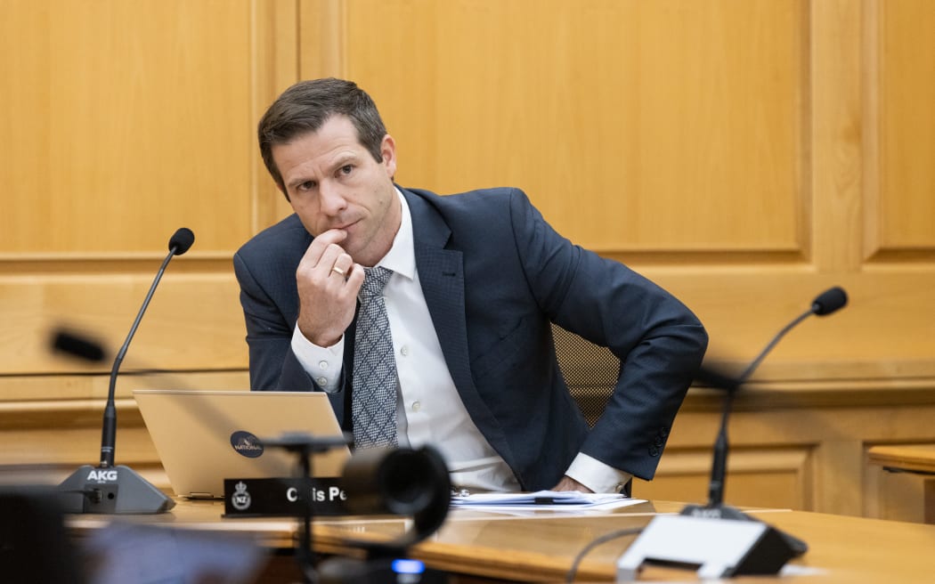 National Party MP Chris Penk participating in Parliament's Justice Select Committee.