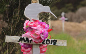 In Rangitane, near Kerikeri, local residents place roadside crosses where kiwi have been killed by cars. Photo: Peter de Graaf