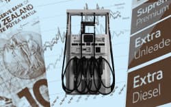 Composite of fuel pump and money.