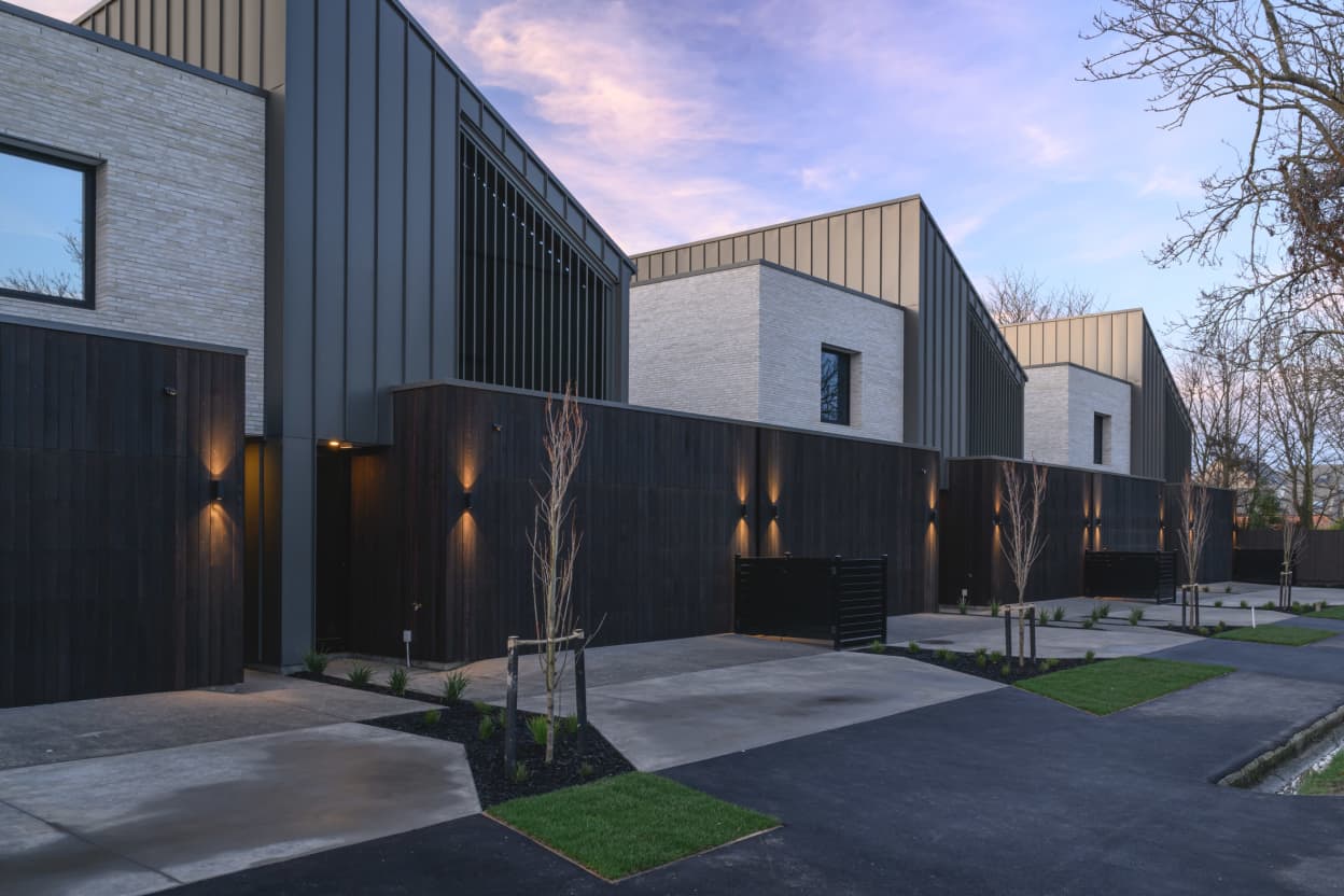 Sam Connell of Figure & Ground designed this multi-unit housing at Gracefield Ave in Central Christchurch.