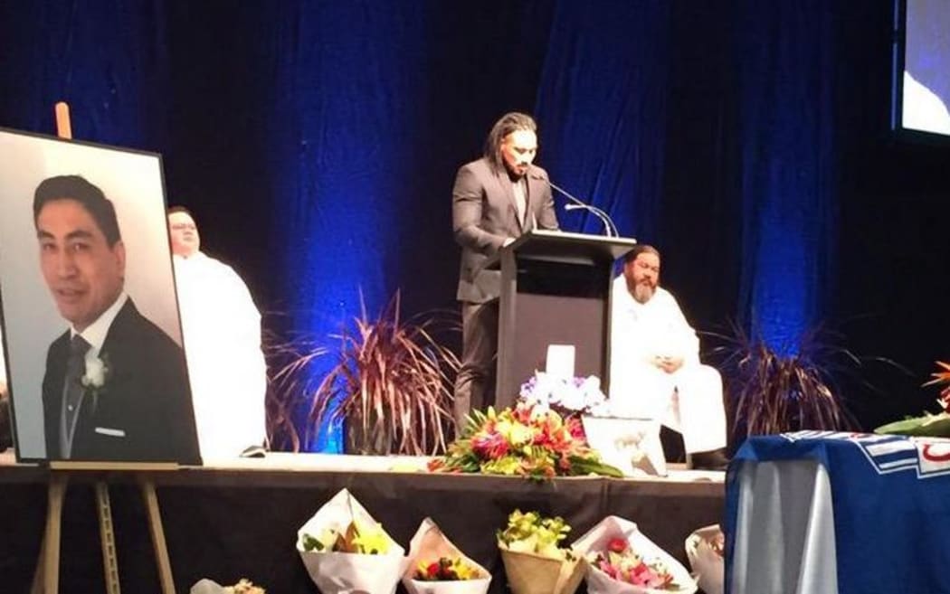 Ma'a Nonu speaks at Jerry Collins' funeral.