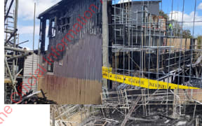 Fire damage at the Manukau development, from the FENZ case study.
