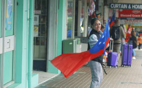 Toa Samoa supporters in Auckland before the Rugby League World Cup match between Toa Samoa Australia Kangaroos.