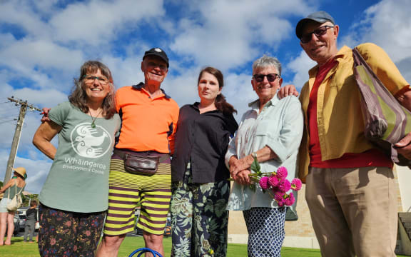 Raglan's volunteer seed savers with Tania Ashman (L) and Jasmine Hunter (C) of the Whāingaroa Environment Centre