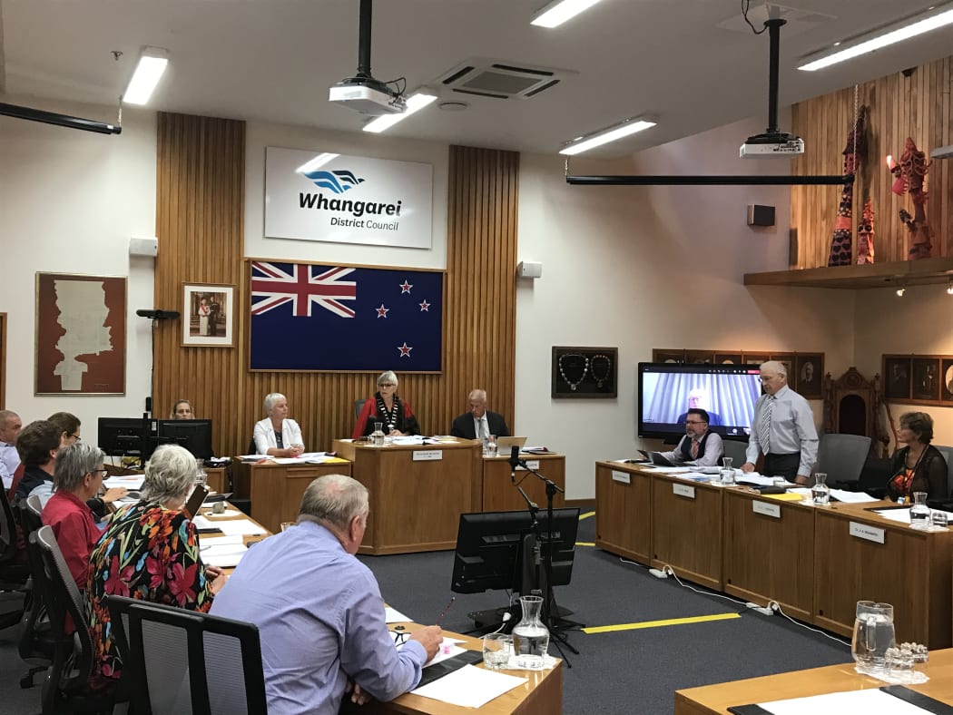 Whangārei district councillor Phil Halse speaks against his council's November decision for Māori wards.