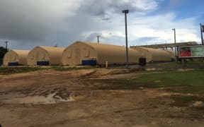 Tents used as classrooms at Northern Marianas College