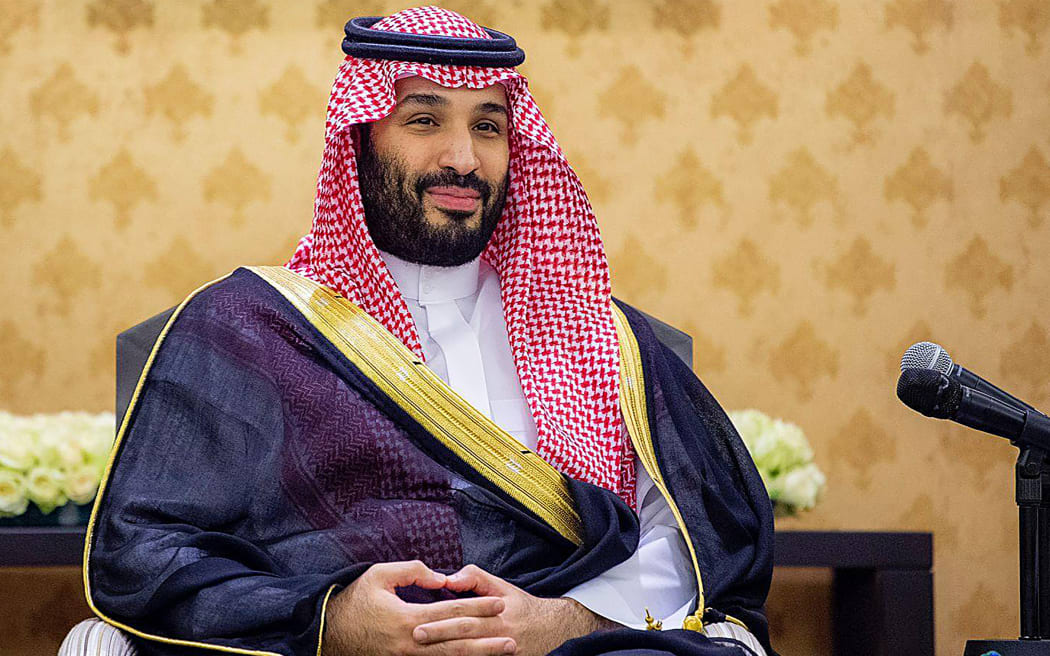 Saudi Arabia's Crown Prince and Prime Minister Mohammed bin Salman during his meeting with officials at the defence ministry headquarters in the Red Sea coastal city of Jeddah on September 27, 2022.