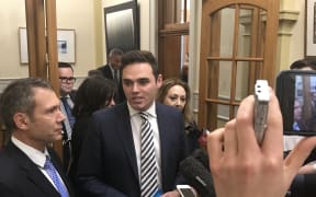 Clutha-Southland MP Todd Barclay, second from left, at Parliament on Tuesday 20 June.