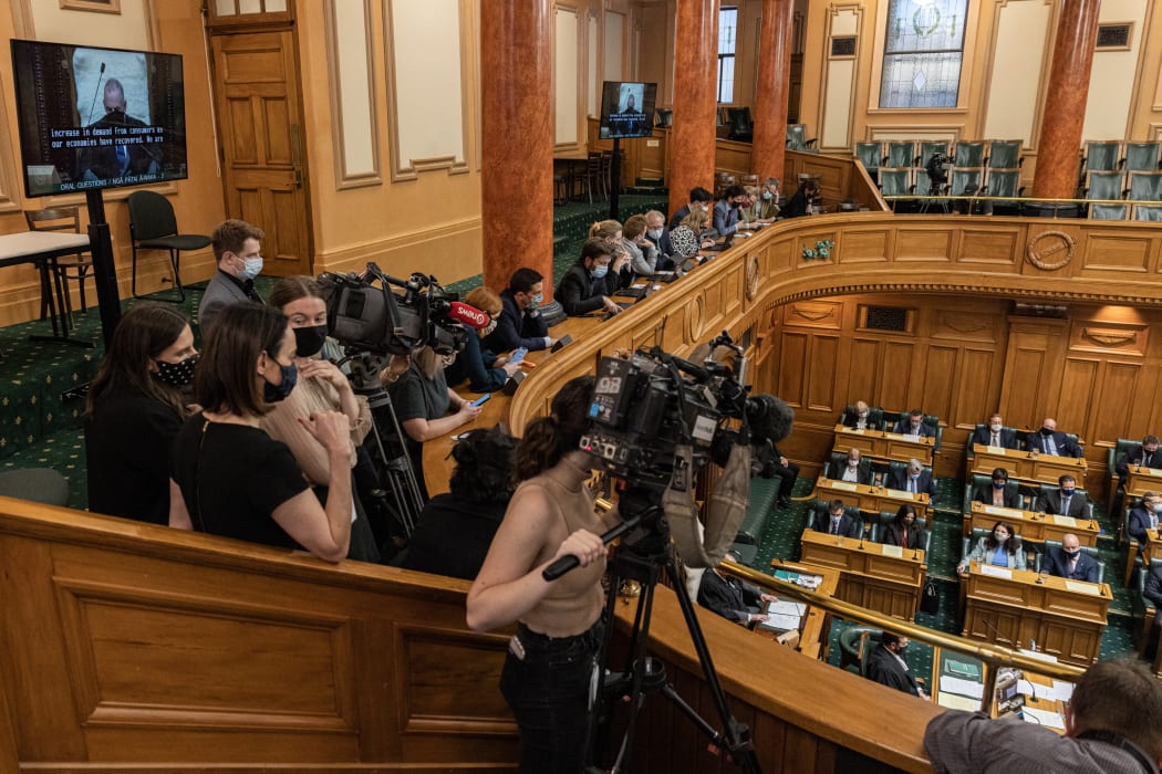 Parliament's Press Gallery are out in force to observe the new National Leader's first Question Time first hand